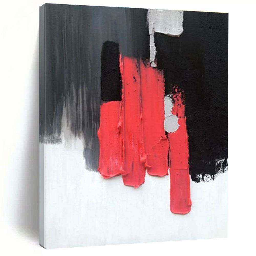 Red - Black - Gray Abstract Painting for Industrial - Chic Lofts HENG394