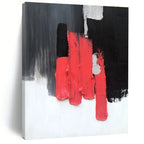 Red - Black - Gray Abstract Painting for Industrial - Chic Lofts HENG394
