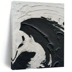 Black - White Swirl Textured Art Abstract Painting for Bold Interiors HENG389