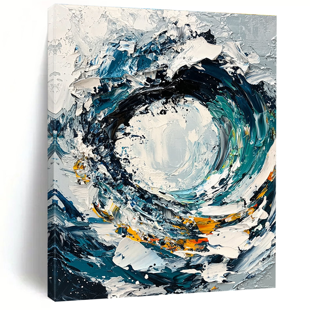 Swirling Wave Abstract Painting for Nautical Vibes GAB0733