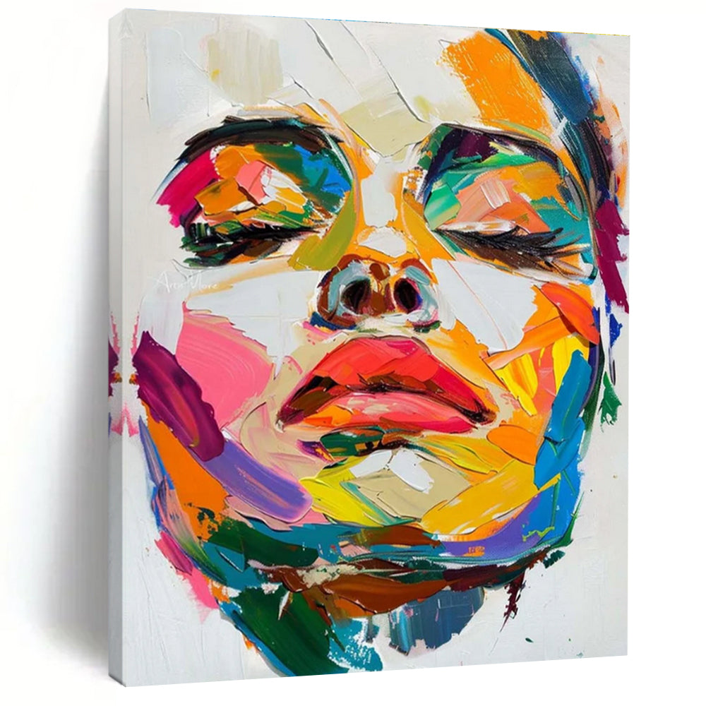 Colorful Portrait Abstract Painting for Creative Studio Lounges HENG090