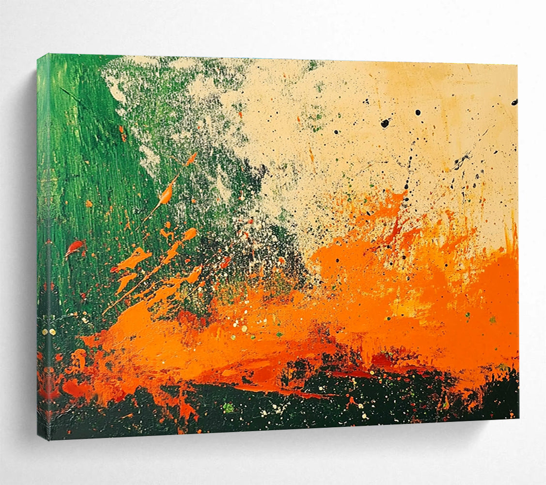Energetic Splatter - Style Abstract Painting with Dynamic Color Bursts ABS223
