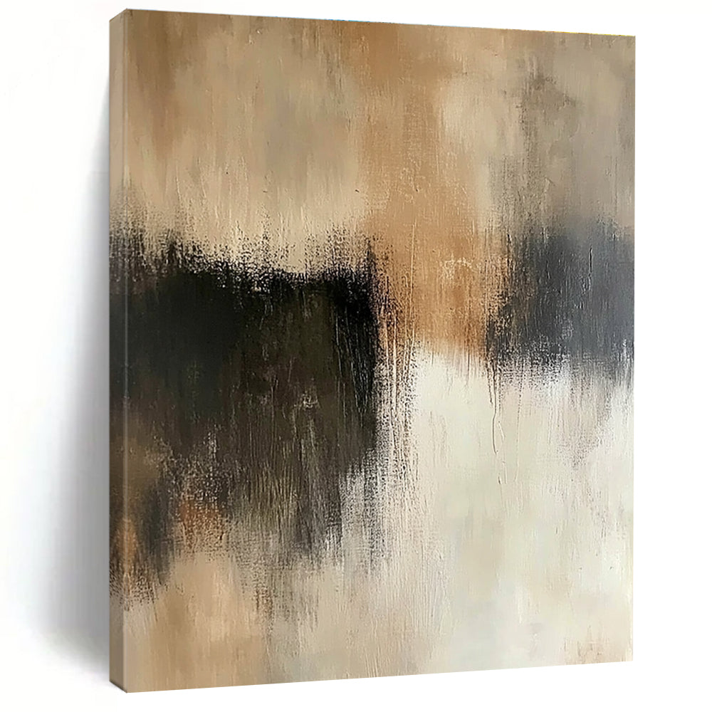 Beige Black Abstract Painting with Quiet Sophistication WINK545