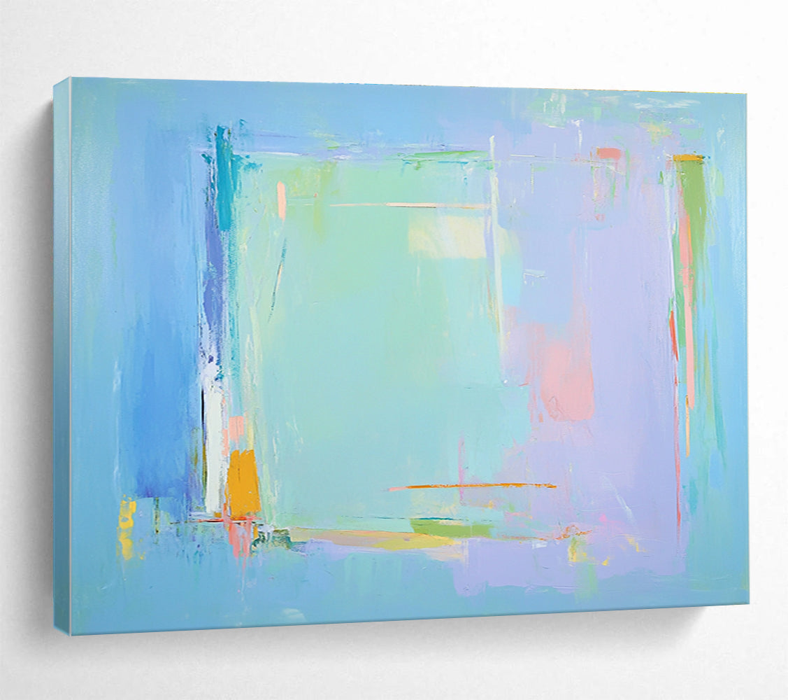 Pastel Color Field Abstract Painting with Soft Blended Hues ABS535