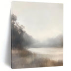 Misty River Scene Abstract Painting for Tranquil Spa Retreats GAB1277