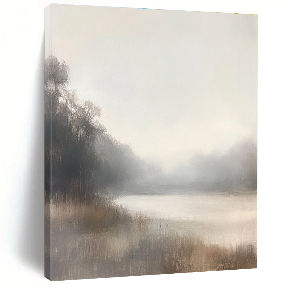 Misty River Scene Abstract Painting for Tranquil Spa Retreats GAB1277