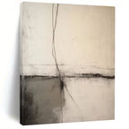 Beige Layered Minimalist Abstract Painting for Calm Interiors HENG370