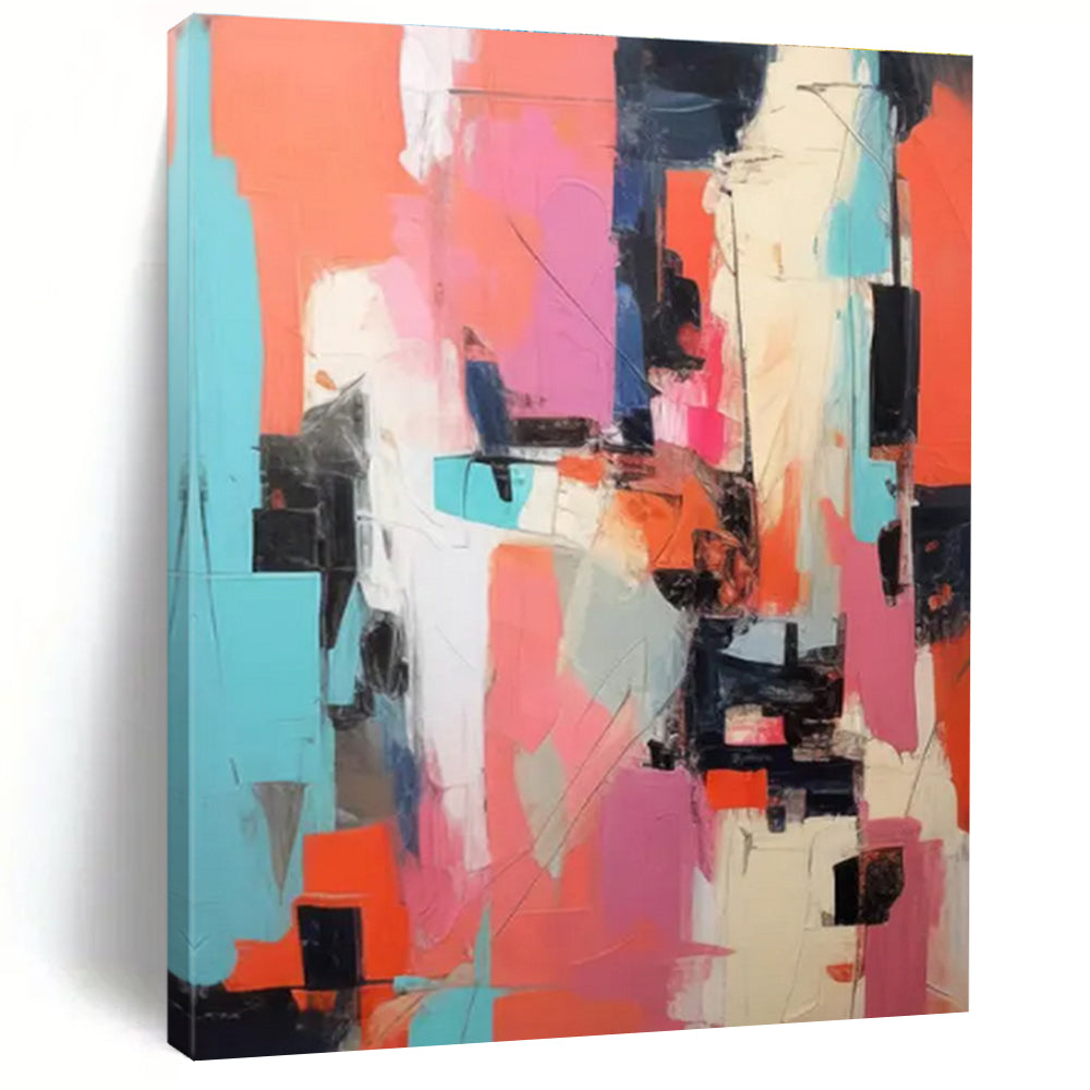 Colorful Geometric Abstract Painting for Creative Workspaces HENG127