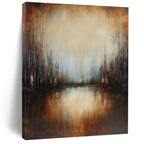 Forest Lake at Dusk - Mystical Landscape Abstract Painting GAB0581