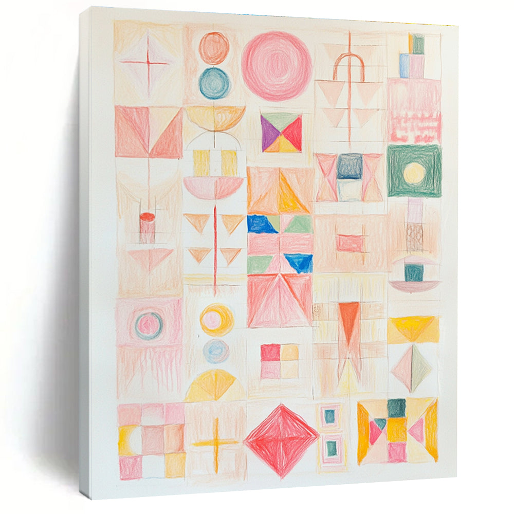 Colorful Geometric Collage Playful Abstract Painting GAB0365