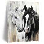 Two Horses Portrait Graceful Abstract Painting for Equestrian Enthusiasts GAB1499