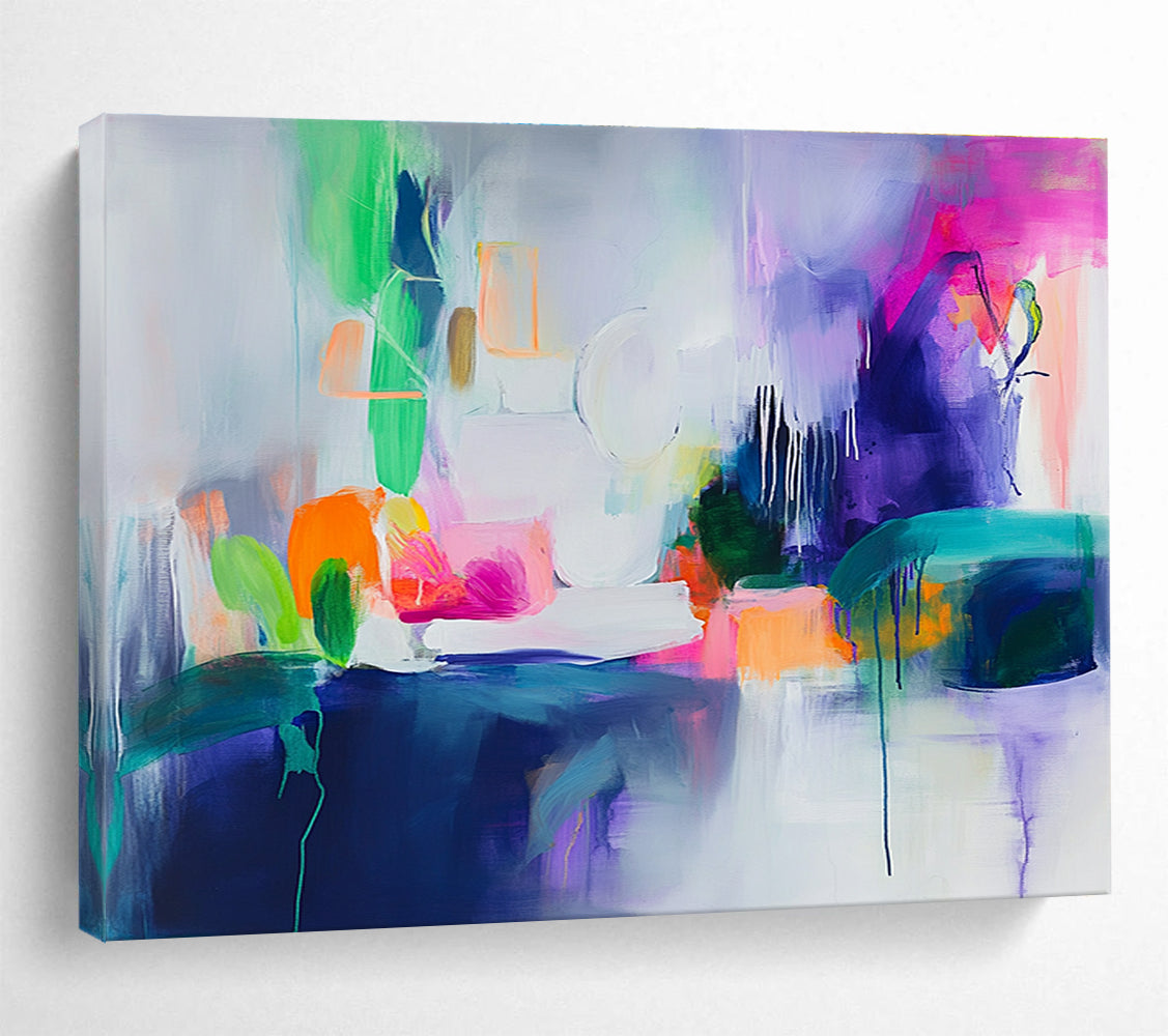 Colorful Abstract Still Life Painting with Vivid Expressive Forms ABS531