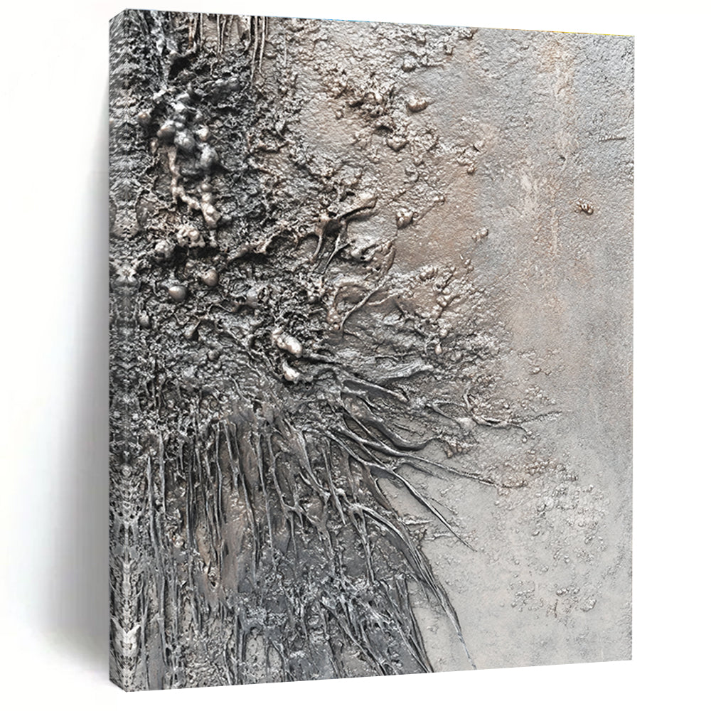 Textured Gray Roots Abstract Painting GAB0309