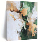 Green Gold White Abstract Painting with Natural Luxury WINK528