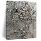 Gray Textured Organic Growth Painting with Natural Intrigue WINK068