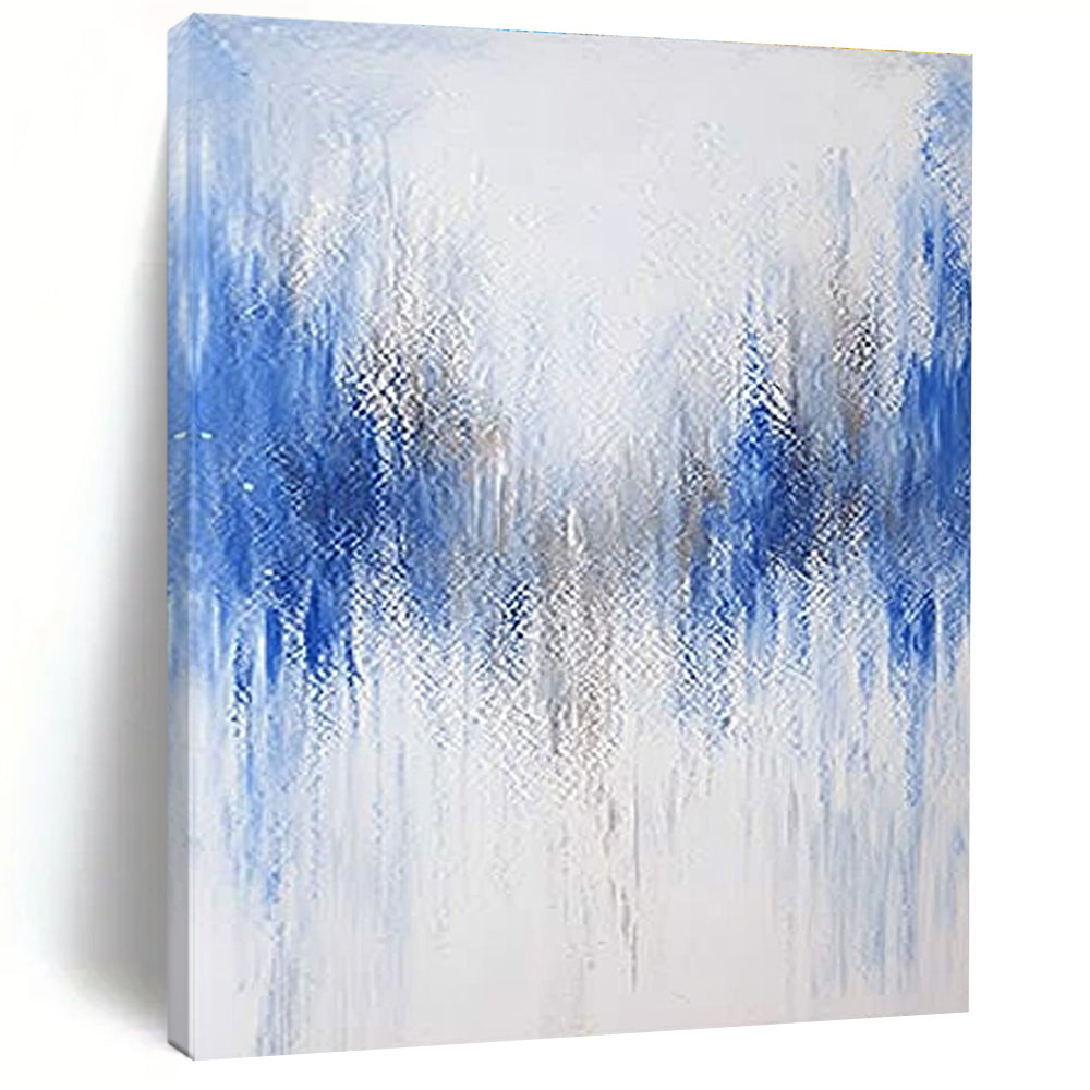 Blue - Silver Abstract Symmetry Painting with Balanced Grace WINK392