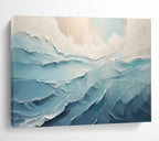 Blue Wave Abstract Painting for Nautical - Themed Bathrooms YHT227