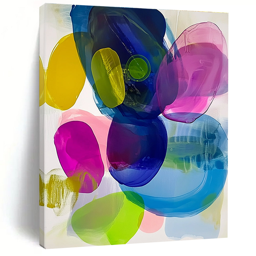 Colorful Transparent Shapes Abstract Painting for Creative Studios GAB0772