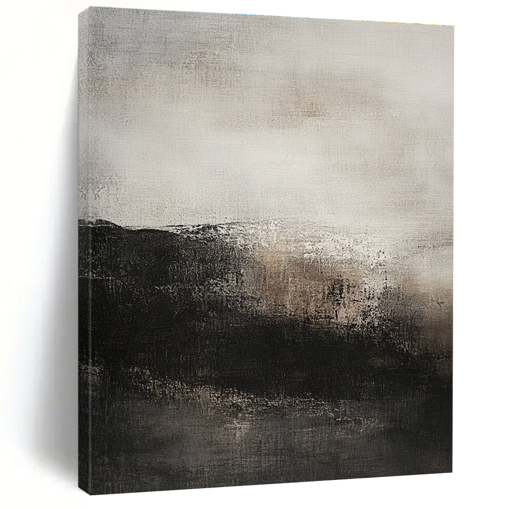 Gray - Black Abstract Landscape Painting with Mysterious Atmosphere WINK428