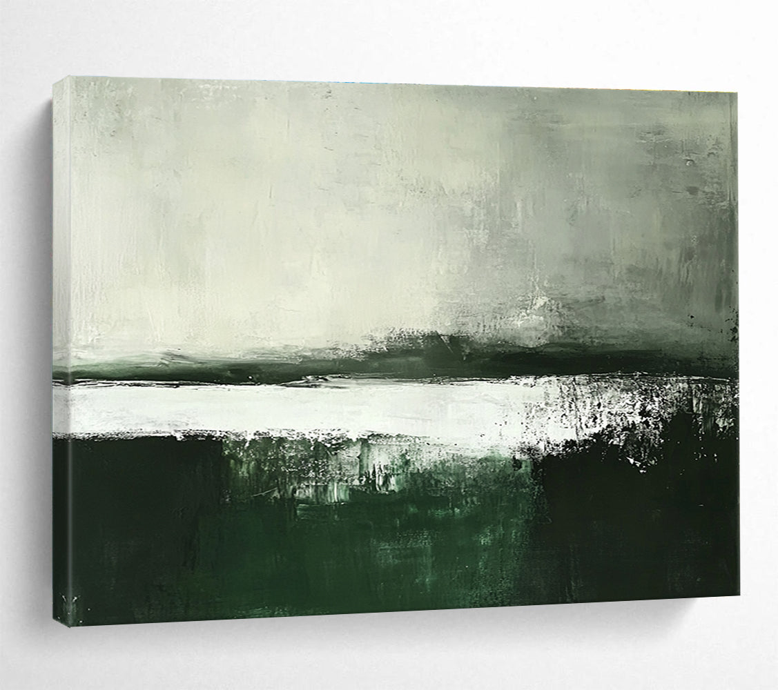 Green - Gray Abstract Horizon Painting ABS215