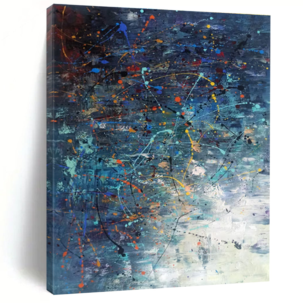 Expressive Splatter Abstract Composition Painting for Art - Centric Spaces HENG246