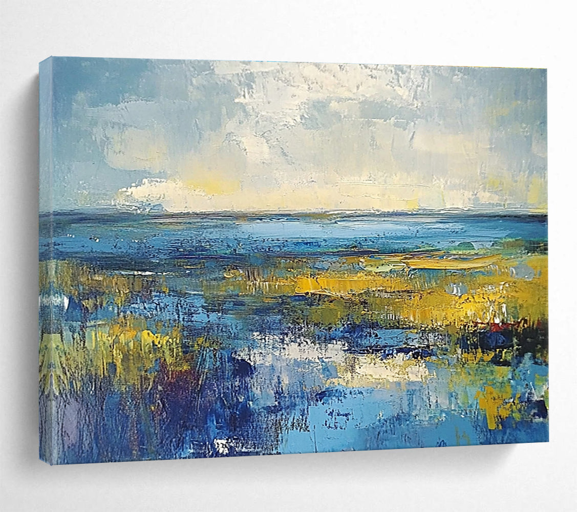 Vibrant Coastal Wetland Abstract Painting ABS232