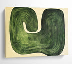 Green Wavy Abstract with Concentric Lines Abstract Painting ABS363