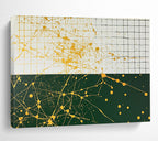 Yellow Splatter on Grid  Energetic Abstraction ABS062