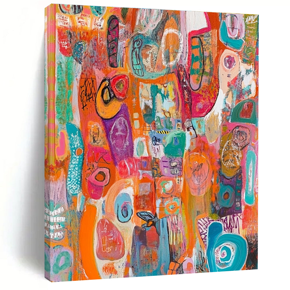 Orange - Toned Abstract Collage - Eclectic Mixed - Media Art GAB0383