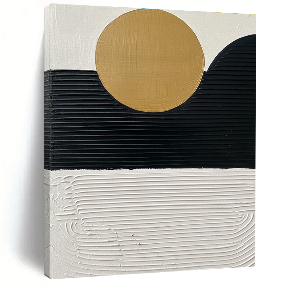 Minimalist Sun and Mountain Abstract Painting for Zen - Inspired Home Offices GAB0943