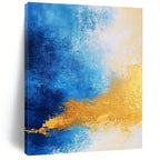 Blue - Gold Abstract Gradient Painting with Subtle Radiance WINK376