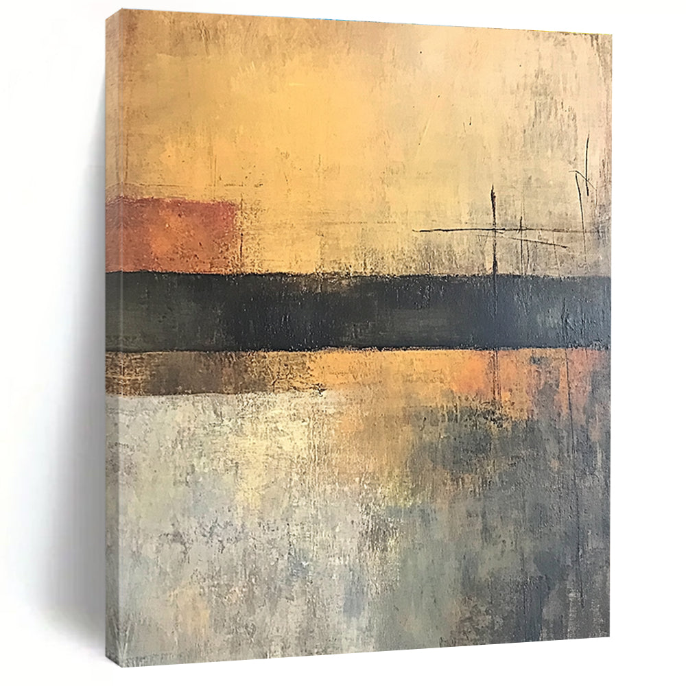 Minimalist Horizon Abstract Painting with Quiet Contemplation WINK762