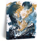 Dynamic Blue - Gold Abstract Splash Painting for Luxe Interiors HENG234