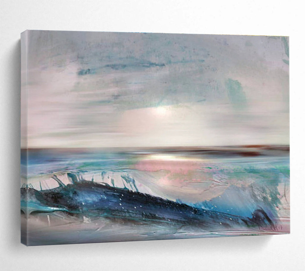 Serene Sea Abstract Painting for Coastal Retreats YHT148