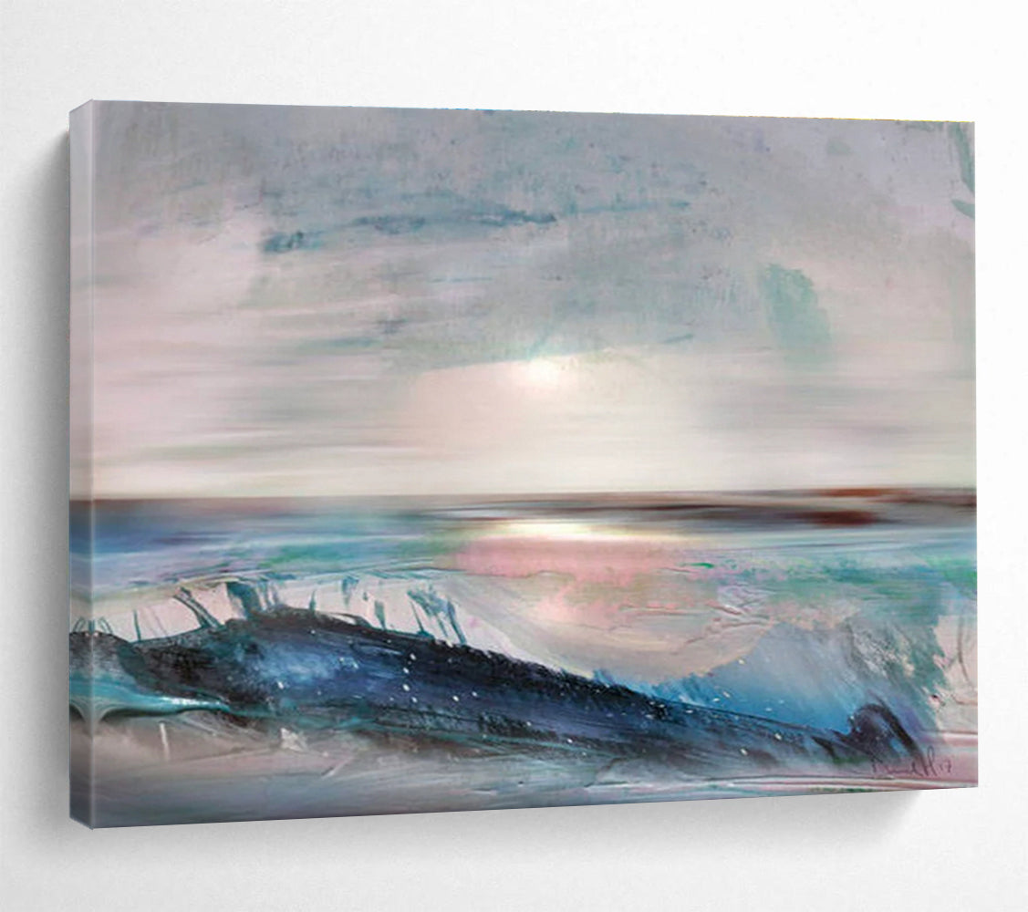 Serene Sea Abstract Painting for Coastal Retreats YHT148