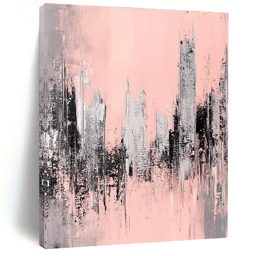 Pink Cityscape Abstract Painting for Contemporary Art Galleries GAB0793