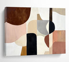 Earth - Toned Geometric Abstract Painting with Warm, Balanced Compositions ABS510