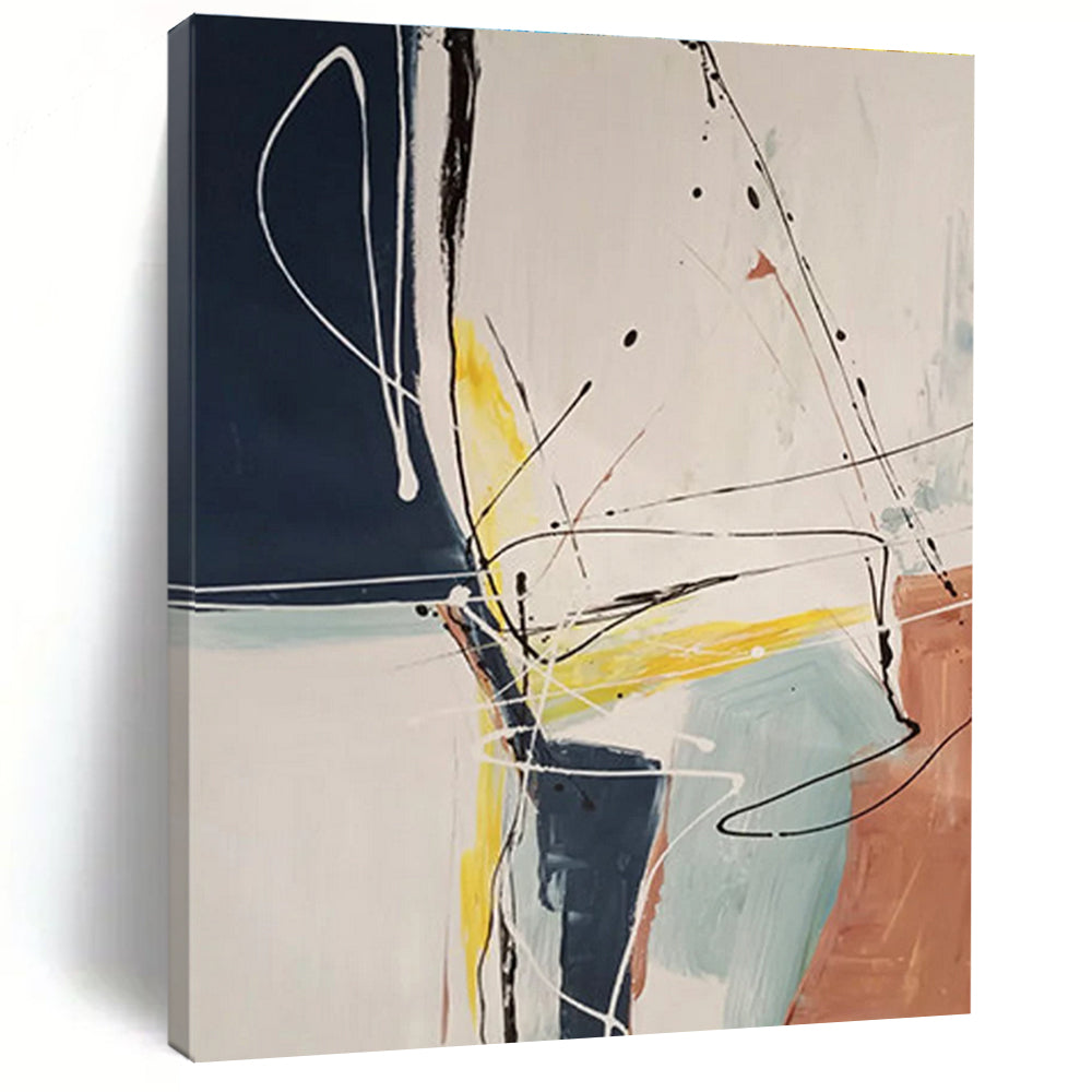 Energetic Line and Color Abstract Painting for Advertising Agency Meeting Rooms HENG037