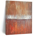 Brown and White Textured Divide Abstract Painting with Earthy Warmth WINK029