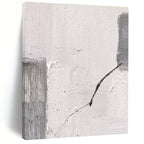 White and Gray Textured Fragment with Line Abstract Painting for Modern Art - Filled Hallways HENG363