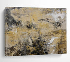 Beige and Black Abstract Painting for Minimalist Office Spaces YHT371