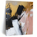 Gold Accented Abstract Strokes Abstract Painting with Luxurious Flair WINK056