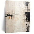 Black - White - Beige Abstract Painting for Minimalist Home Interiors HENG131
