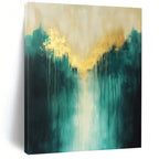 Enchanting Gold and Green Forest Abstract Painting GAB0679