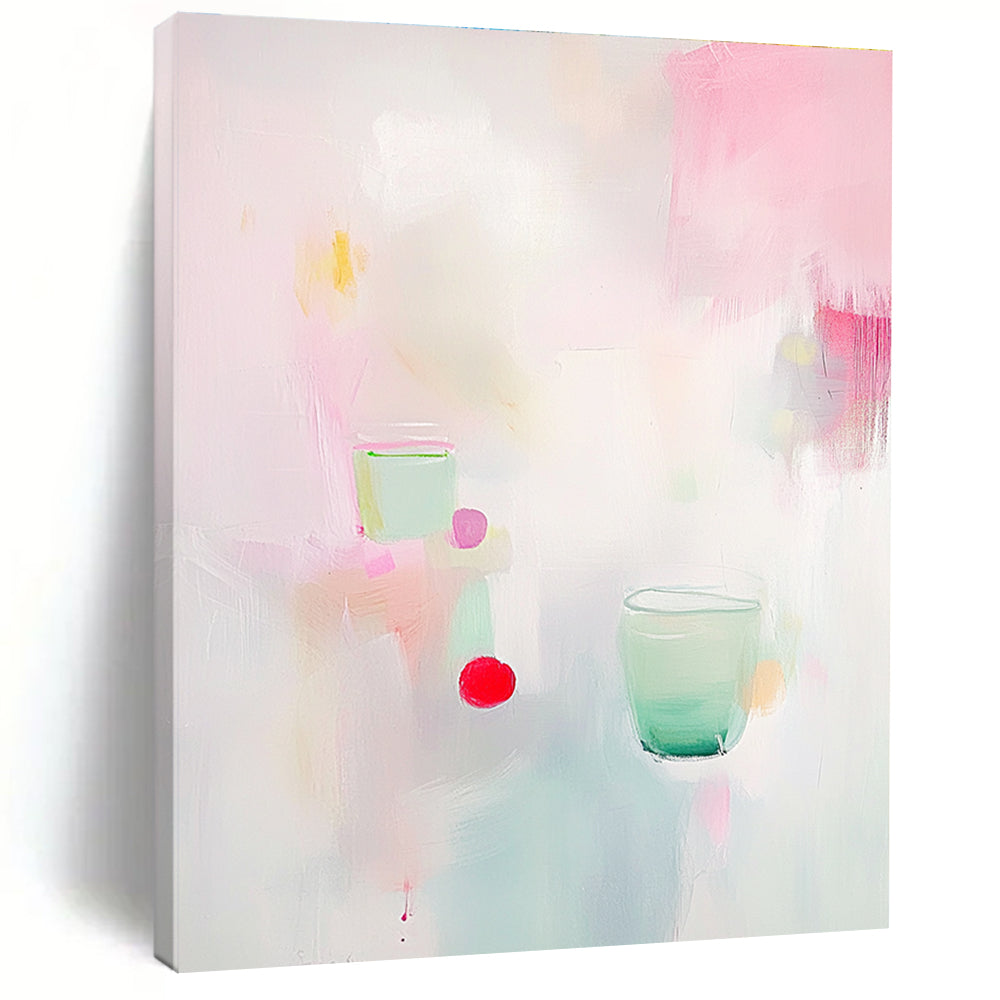Light Colorful Drinks Abstract Painting for Modern Café Interiors GAB1350