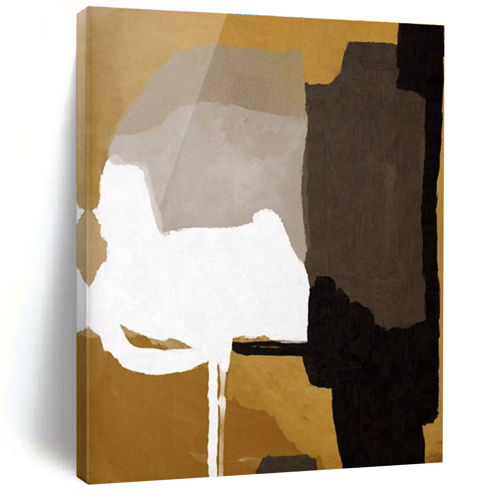 Modern Geometric Color Block Abstract Painting for Sleek Interiors HENG236