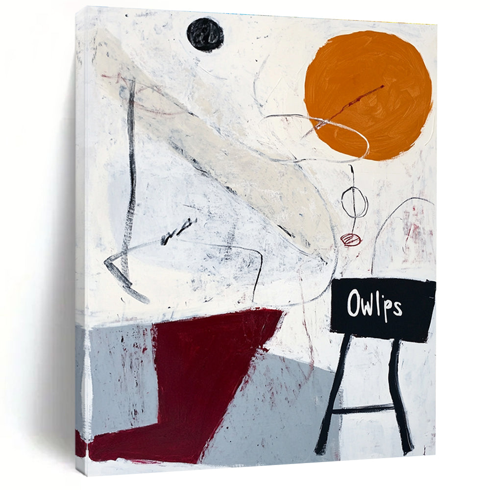 Whimsical Abstract “Ow lips” Painting for Eclectic Café Interiors GAB1245