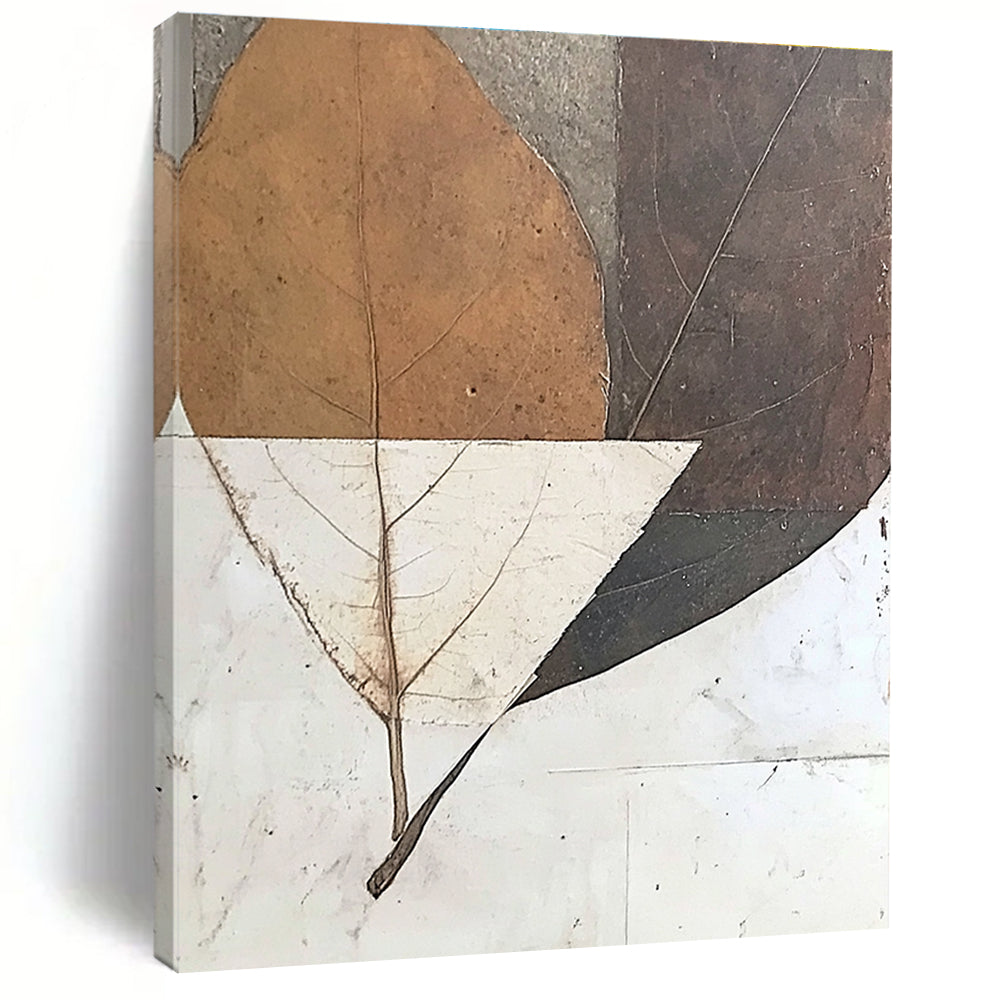 Collaged Leaves Artistic Botanical Abstract Painting GAB0312