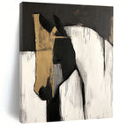 Abstract Horse Portrait Painting with Gold Accents WINK610