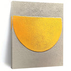Yellow Semi - circle Bold Abstract Painting for Vibrant Interiors GAB1504